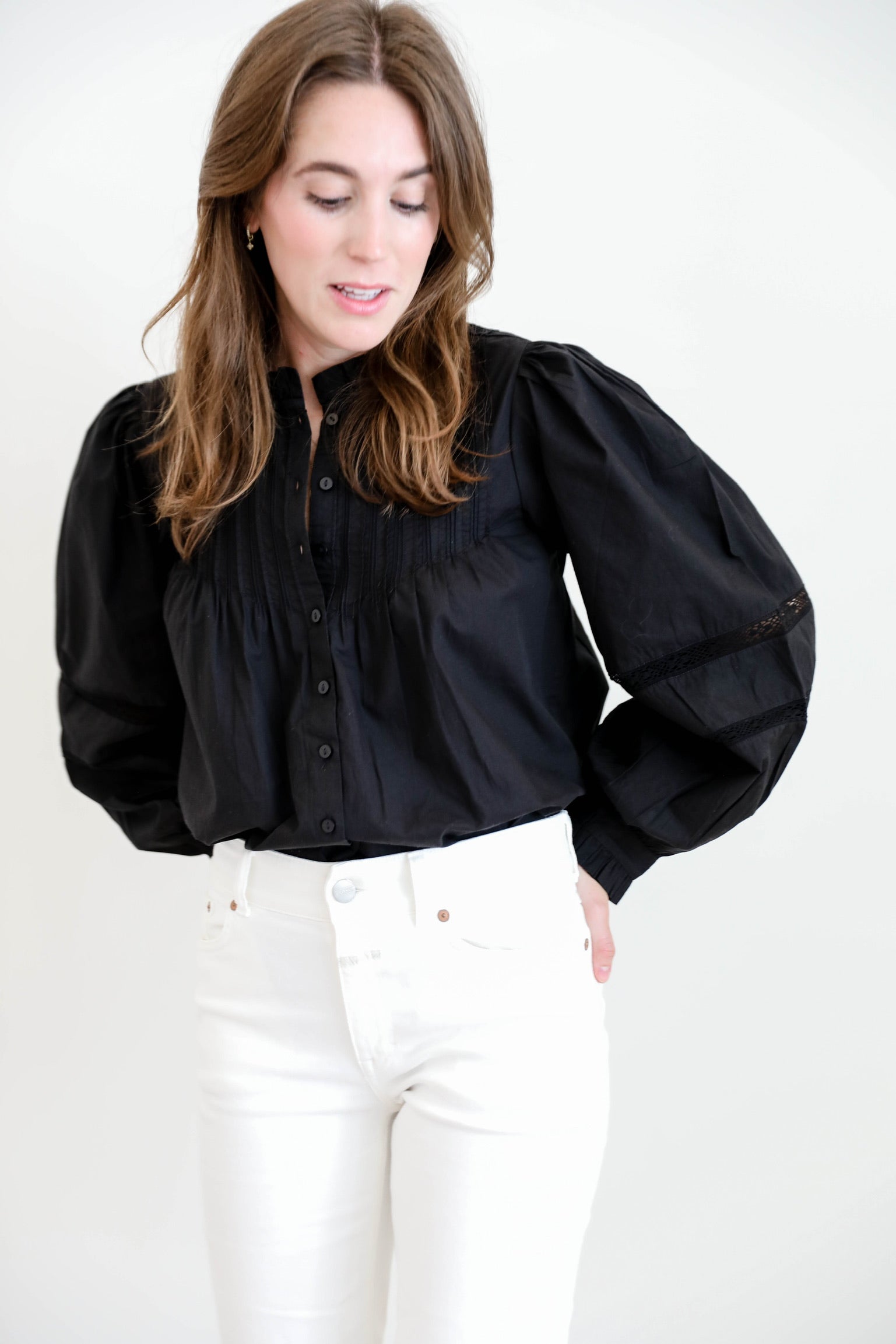 Smocked Black Blouse | shop N E U